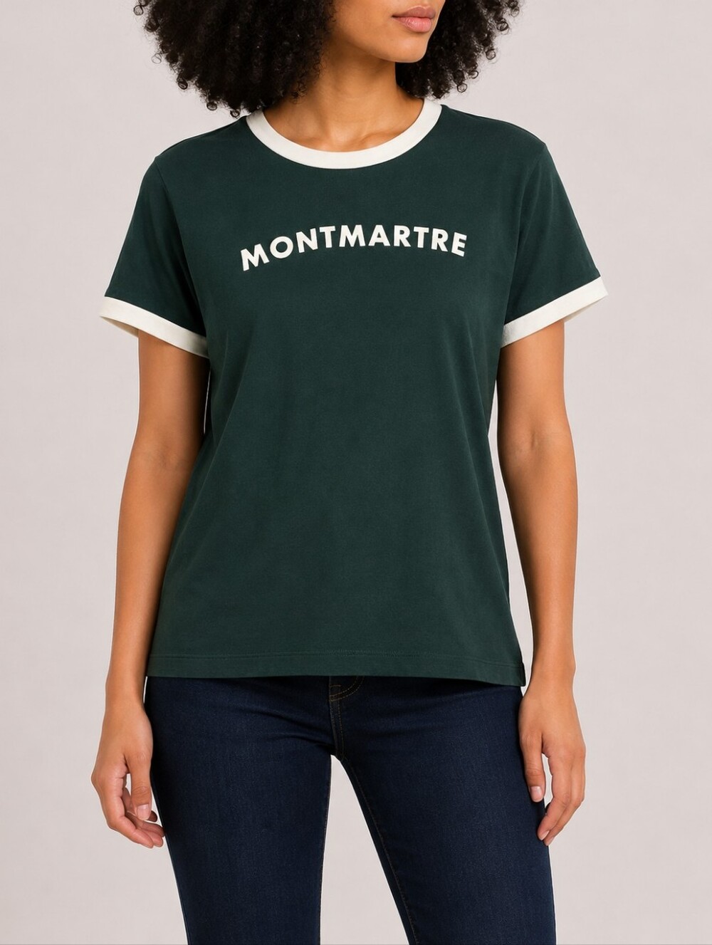 Simons ICÔNE Montmartre Organic Cotton Green Ringer Tee